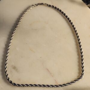 Sterling Silver  Twisted Rope Chain Necklace 24inches